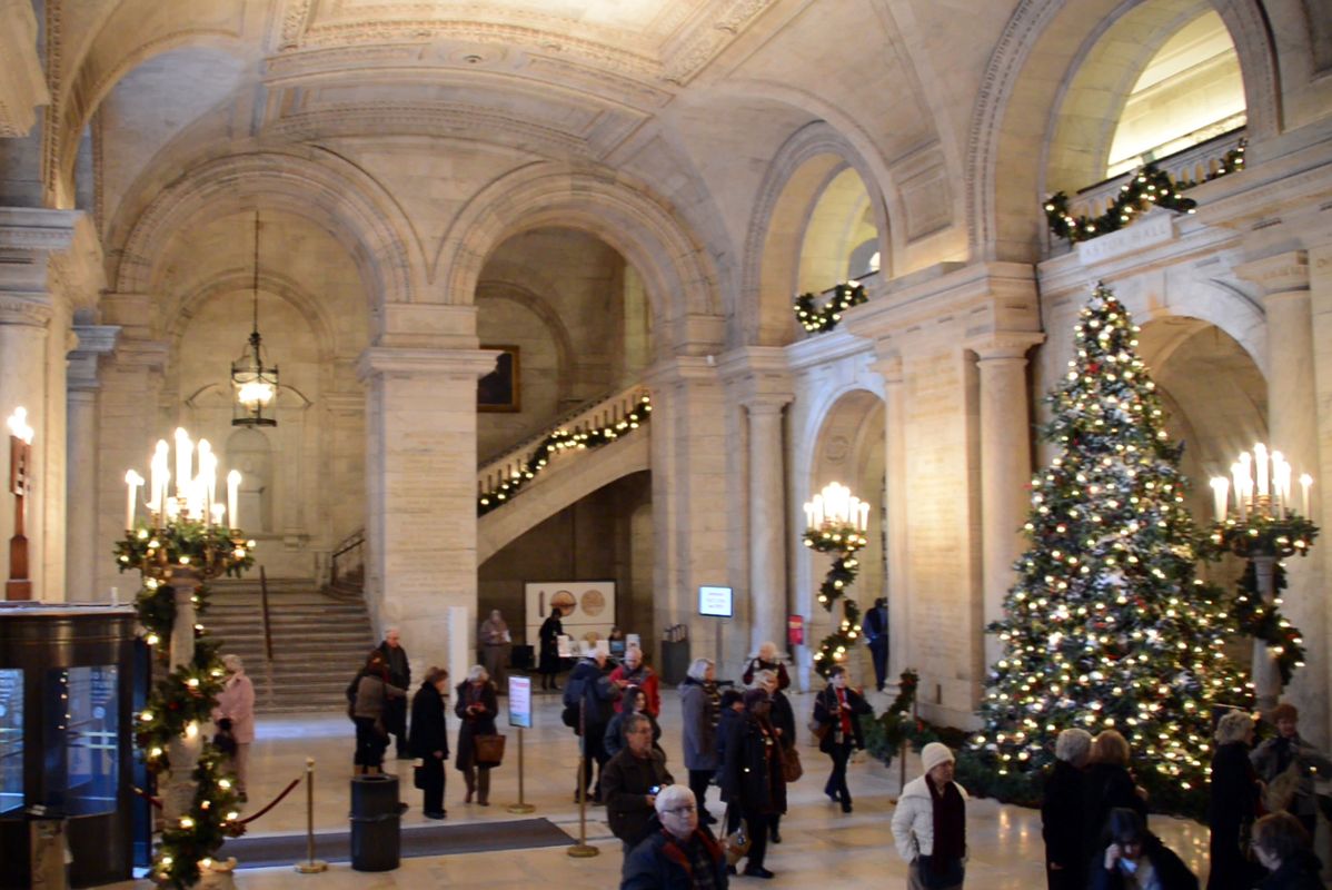 10-3 Entrance Lobby Astor Hall At Christmas New York City Public Library Main Branch